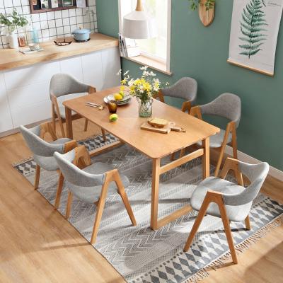 Nordic solid wood dining table and chair