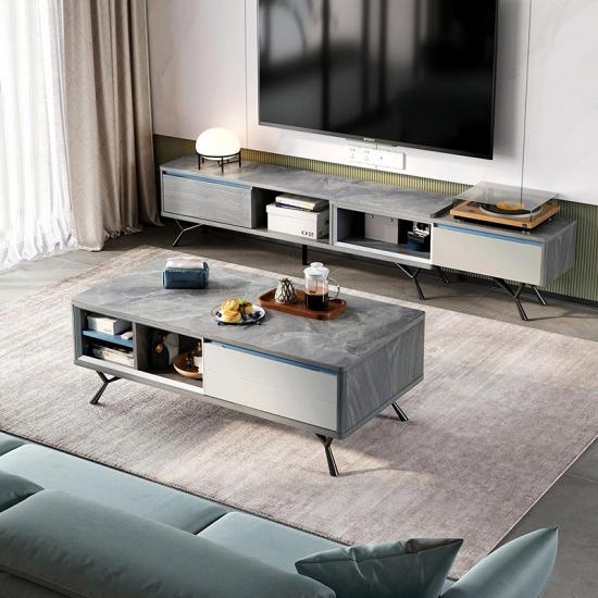 Luxury Living Room Furniture Tea Table And Tv Cabinet