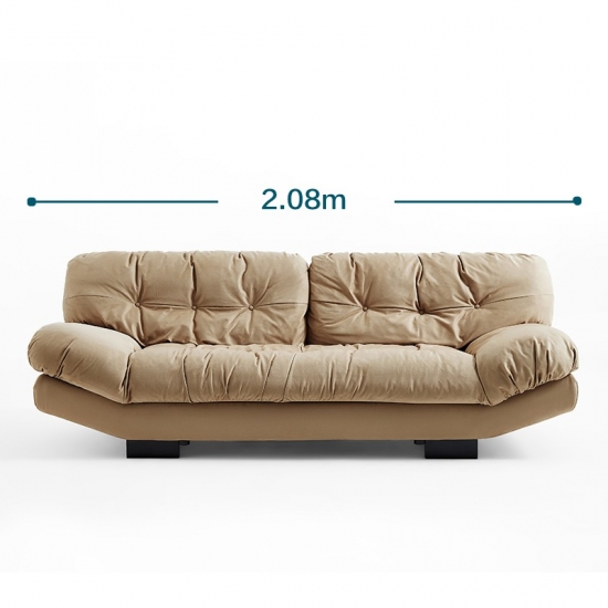 LINSY tempat tidur sofa sandaran tangan coklat besar yang nyaman dan lembut TBS009
