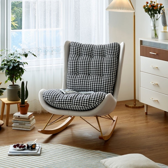 Modern Single Rocking Chair with Fabric