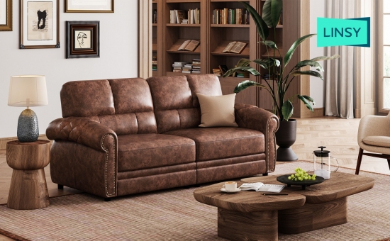 American Style Leather Sofa Set