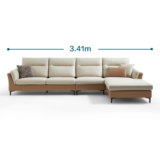 Modern Wood Furniture Living Room Leather Sofa
