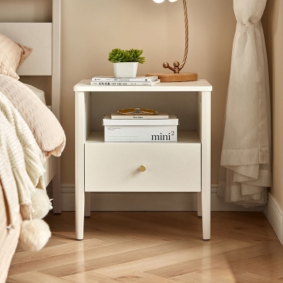Modern Night Stand White Color Bedside Table
