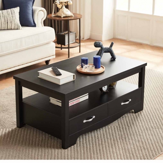 America Wood Coffee Table with Black Color