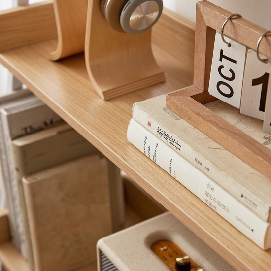 4-Tier Bookshelf & Ladder Shelf with Wood