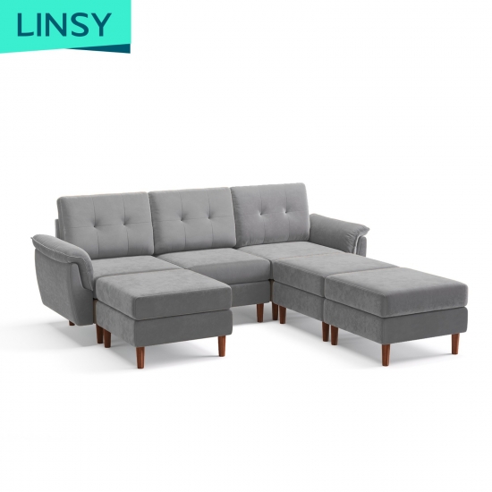 Living room leather modular sofa