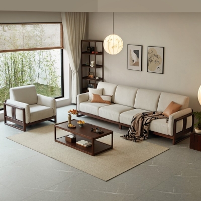 Neo Chinese Style Fabric Sofa Set