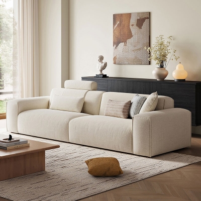 White Color Fabric Sofa