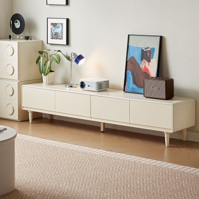 1.8-Meter White TV Media Console Table