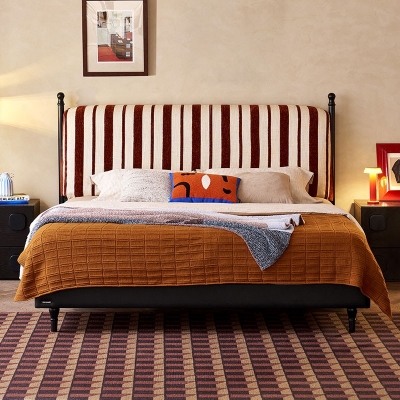 Home Hotel Use Red Color Bed